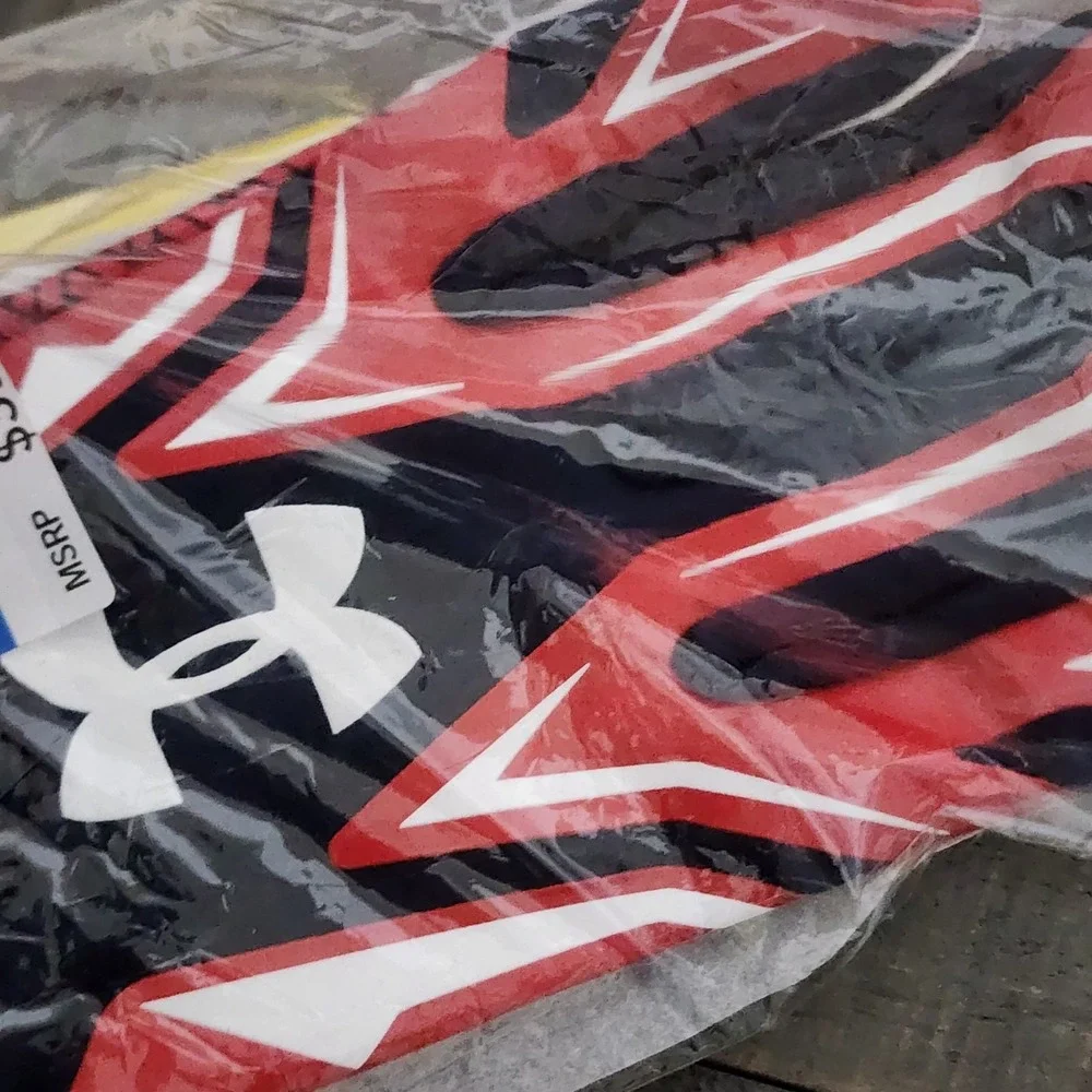 Under Armour UA F4 Sticky Football Gloves Men XL Red White Navy Army Of 11 Skill